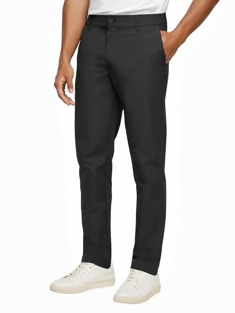 Banana Republic Men's Black Performance Chino Pants 32x30 Polyester Slim Fit